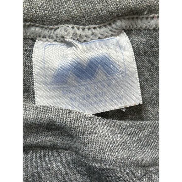 Vintage 80s Palmerton Shirt Size Medium USA Single Stitch Paper Thin Soft Gray - Picture 9 of 16